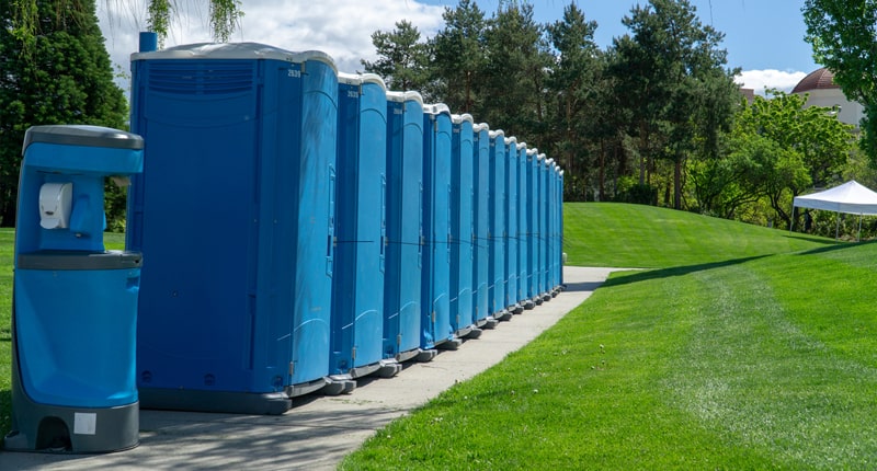 porta potty rental units come equipped with a self-contained waste and water system, so no additional water source is necessary